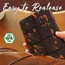 硅胶巧克力模具，不粘长方形耐用模具，适用于制作巧克力卷、巧克力棒和迪拜巧克力，易于脱模