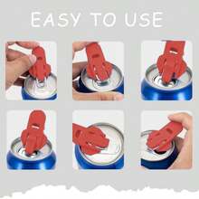 4-Pack Colorful Manual Can Openers With Protective Covers - FoodPlastic Guard For Soda, Beer, Pop Cans | No-Scratch Grip & Easy-Twist Design, Includes Reusable Drink Lid Caps - Color - View 5