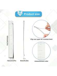 EDCUEBE7 1/20 buah Klip Jahit Tepi Stainless Steel, Penggaris Pengukur Jahit, Klip Kelim Logam, Alat Jahit untuk Kain, Tirai, Quilting, Peniti dan Penanda, Cocok untuk Berbagai Skenario dan Pemula - MultiWarna - View 4