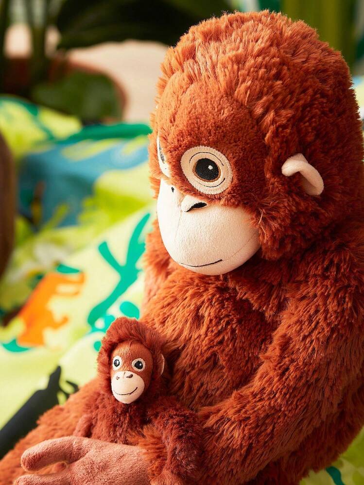 IKEA DJUNGELSKOG Plush Toy, Fabric Orangutan, Monkey Animal Doll, Soft And Comfortable, Cute Companion,  Fastening, Length 36cm (Red) - Red - View 8