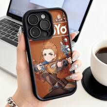 Funda de teléfono con diseño de chica arquera de anime y texto Yo para  14 Pro Max,  13,  12,  Galaxy S23, S22, S21, funda protectora para teléfono, regalo para novio, novia, San Valentín, regalo de cumpleaños - Negro - Ver 1