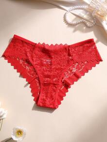 8 chiếc/gói quần lót bikini ren phối họa tiết gợi cảm dành cho nữ, cạp thấp, không đường may, khoét lỗ, thoáng khí. - Nhiều màu - Xem 6