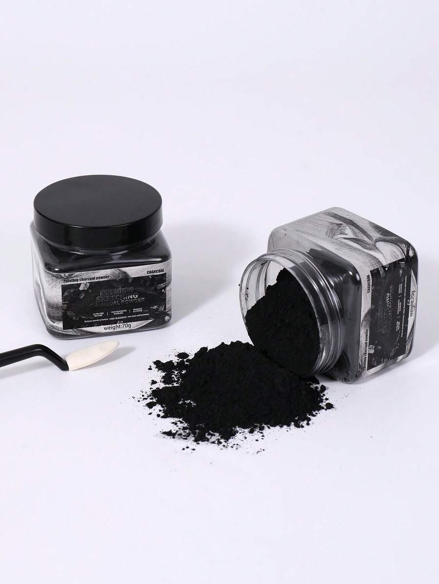 1P Sketch Specific Carbon Powder, Carbon Powder Quick Release Powder, Art Student Sketch Carbon Powder, Water Soluble Dry Wet Dual Use Carbon Powder, Water Soluble Graphite Carbon Powder Box, Lightweight Multi Functional Art Supplies, Designed For Art Students And Art Exam Sketching