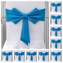 1/10pcs Thickened Air Layer Bowknot Chair Back Decorative Bands, Durable & Washable, Suitable For Outdoor Restaurant, Wedding Party, Holiday, Hotel, Conference, Banquet, Wedding Supplies, Home Decor. Great For Wedding Party, Baby Shower, Birthday Party, Halloween/Thanksgiving/Christmas Party, Graduation Ceremony, School Opening Ceremony, Interactive Party Atmosphere Supplies - Multicolor - View 21