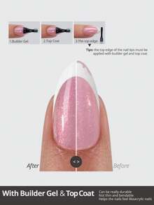 150 miếng dán móng tay kiểu Pháp - Màu hồng lấp lấp lánh, hình dáng ngắn, chất lượng salon, làm từ gel mềm, có thể tháo rời, 15 kích cỡ khác nhau. - Hồng - Xem 6