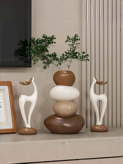 1 قطعة من مجموعة تماثيل إناء زهور محفور من الراتنج بتصميم إلهي هندسي، ديكور أنيق وعصري مناسب كهدية للمنزل والمكتب، عيد ميلاد، تخرج، عيد الميلاد