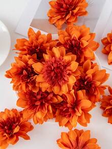 5/1000pcs Artificial Gerbera Daisy Flower Heads, Fake Flowers For DIY Bouquets, Wreaths, Candy Box Decor, Corsages, Headpieces, Birthday Cake Decor, Home Decor, Bridal Bouquets, Wedding Decor, Room Decor, Kitchen Decor, Restaurant Decor, Bedroom Decor, New Year Decor, Outdoor Garden And More - Orange - View 1