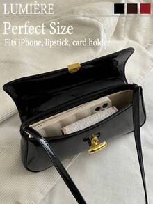 Women's Vintage Faux Oiled Leather Flap Decor One Shoulder Underarm Bag, Suitable For Dating, Outing, Party - Nhiều màu - Xem 7