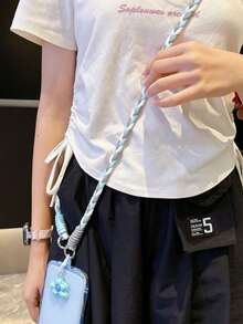 2026新年情人节网络红人糖果五瓣花手机挂绳，多巴胺色，长款斜挎，ins风撞色设计，手工制作，经久耐用，适合户外旅行、徒步，男女通用，短款手机支架，智能手机腕带，智能手机挂绳，钥匙扣，智能手机挂饰，智能手机单肩包，手机配件，手机吊坠