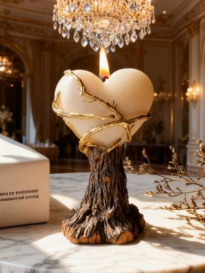 优雅3D心形树硅胶蜡烛模具 - 透明质地，耐热，不易变形，易于脱模 | 适用于DIY情人节蜡烛、树脂浇铸和石膏工艺品 | 适合初学者，也可制作生日/节日/情人节礼物和优雅烛台