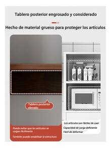 Mueble De Madera Cocina Con Cajones Puertas Estanterías 80cm - Gris - Ver 7