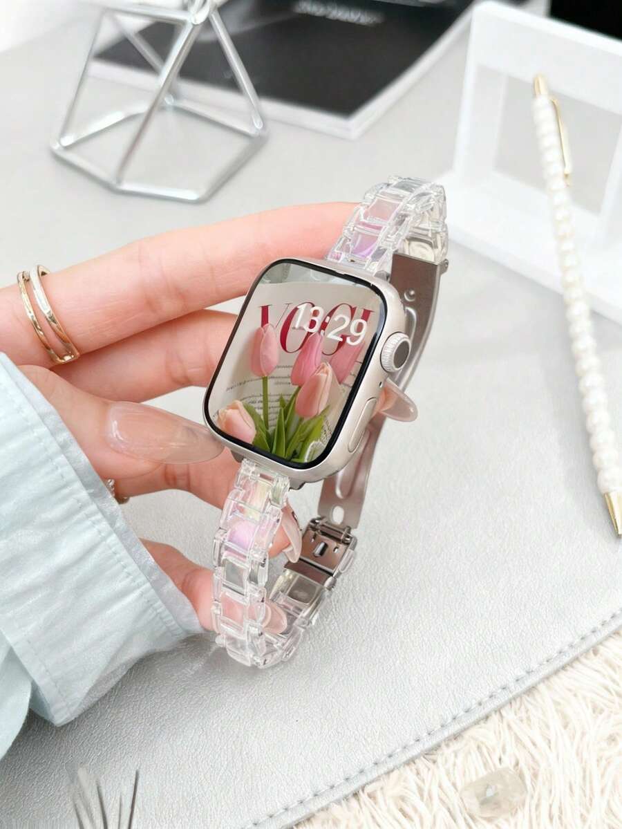 1PC Fashion PC Plastic Watch Band Compatible With IWatch 38mm 40mm 41mm 42mm 44mm 45mm 46mm 49mm,Modern Textured Watch Strap Compatible With Apple Watch Series Ultra 3/2/1 11 10 9 8 7 SE3 6 5 4 3 2 1,Stylish Watch Accessories For Women,Casual Slim Watchbands Compatible With Apple Watch Bands