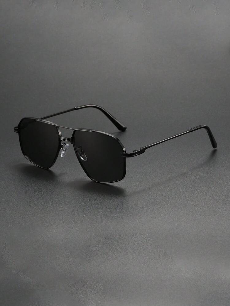 2 peças/1 peça Óculos de Metal Vintage na Moda, Óculos Grandes Clássicos de Homem para Praia de Verão, Ao Ar Livre, Viagens, Volta às Aulas, Visual Colegial na Moda - cor gradiente - Visão 16