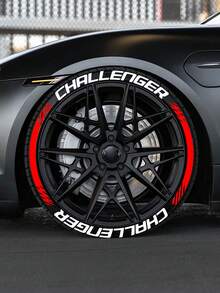 2 sọc trang trí lốp xe CHALLENGER màu trắng – Chữ dài trên bánh xe cho một lốp, xe thể thao, trang trí theo phong cách drift & track, chữ vành xe hiệu suất thể thao, vinyl phong cách đua xe có độ bám cao, chịu nhiệt, chống thấm nước, dễ lắp đặt, kiểu dáng ngoại thất xe cho xe cơ bắp, bản dựng JDM & kiểu dáng đua xe đường phố - Một cỡ - Xem 1