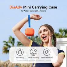 TELESIN DisAdv 便携式迷你收纳包，适用于 GoPro HERO/Ace Pro/OSMO Action/360 相机，防水硬壳旅行收纳包，适用于运动相机及配件，橙色