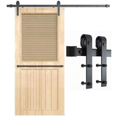 Sliding Barn Door Hardware Kit Track Roller 1.83/2/2.44/3/3/4M Office Bedroom 1.83M 2M 2.44M Black