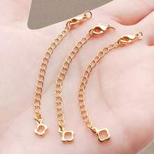 2件装手链延长链，黄铜金属星星、爱心、海豚造型吊坠延长链，适用于珠宝制作、项链、手链DIY工艺品