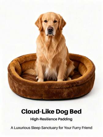 1 Pc Cloud-Like Dog Beds & Cat Bed - Ultra Soft Pet Bed With High-Resilience Padding, Removable Cushion & Non-Slip Bottom, Perfect Pet Bed For Puppy Keep, Durable & Pet- Fabric Dog Bed For Dogs, Cats & All Furry Friends