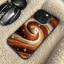 Funda de Teléfono Marrón con Diseño de Luna y Remolinos Galácticos para Modelos de  y  Adecuada para Todas las Estaciones Opción de Regalo Ideal - Plateado - Ver 5