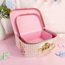 2pcs Creative Cherry Shaped Paper Handbag Storage Box, Girly Style With Cherry & Bear Elements, Lid Design, Jewelry & Trinket Organizer, Suitable For Anniversary, Valentine's Day, Birthday, Wedding, Party Gifts - Multicolor - View 9