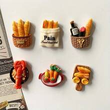3/5/8/10/12pcs - Micro Resin Food Fridge Magnets, 3D Shaped, Multiple Cute Styles, Perfect For Decorating Office, Kitchen, Whiteboard, Locker, Dishwasher, Home Decor, Also Great As Holiday Gifts For Friends. - Multicolor - View 5