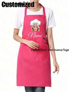 1pc Customized Chef Apron, Adjustable Funny Apron, Unisex, Birthday Gift, Father's Day Gift, Suitable For Him/Her, Housewarming Gift, Breathable, Lightweight, Washable, Cute, Shiny, Soft, Comfortable, Elegant, Customizable, Personalized, Unique, Suitable For Gifting To Him, Her, Boyfriend, Girlfriend, Dad, Mom, Family, Friends - Multicolor - View 26