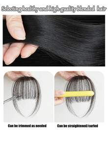 Blended Hair Air Bangs Clip-In Hair Extension Front Fringes Hair Pieces Air Bangs Fiber Hair Accessories Invisible Natural