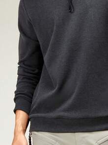 CAMEL CROWN 男士长袖T恤，秋冬季保暖高领上衣，羊毛混纺打底长袖衬衫 - 墨灰 - 查看 4