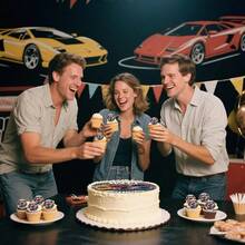 D11 Pcs Edible Cake Toppers Ercar Birthday Cake Decorations Rice Paper Cupcake Decos For Ercar Party Birthday Cake Decor - Supercar1 - View 6