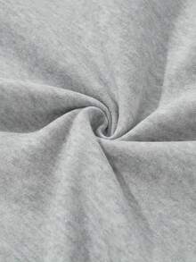 Sudadera con Estampado de Pareja con Bolsillo Canguro y Cordón - Gris Claro - Ver 5