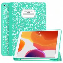 Case For IPad 9th Generation 2021/8th Gen 2020/7th Gen 2019 With Pencil Holder - Premium Shockproof Case With Soft TPU Back Cover & Auto Sleep/Wake For IPad 10.2 Inch, Book Mint Green,B-BookMintGreen - B-bookMintGreen - View 1