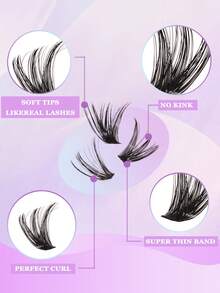 608pcs/Set High Capacity Individual False Eyelashes, 30D+40D And 60D+80D Curl Styles (8-16mm), Natural Look, Soft & Smooth, Reusable, Suitable For Travel, Daily Use, Wedding, Date, Party, Holiday - Perfect Christmas/New Year/Lash Gift Set - D - View 8