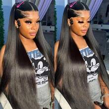 New Arrival Lagos Hairline Bone Straight 250% Density 13x6 HD Lace Frontal Wigs Human Hair Natural M Shaped Hairline With Window's Peak For Natural Look Pre Plucked Pre Bleached Lagos Hairline Lace Front Wig Most Realistic Hairline & Breathable Daily Wear - Natural Black - View 11
