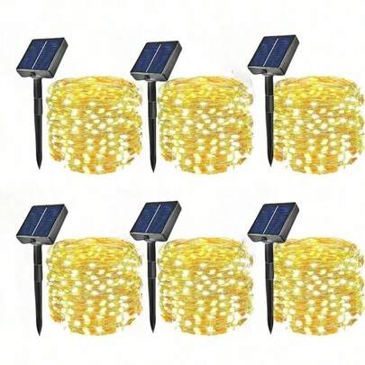Luces de hadas solares, 104ft/72ft/39ft/12ft Luces de cadena solares blancas cálidas a prueba de agua, 8 modos de luces LED brillantes para jardín, patio, árbol, boda. Luces de hadas solares, luces solares de suelo, luces solares para exteriores, luces de cadena solares para exteriores