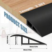 Dải chuyển tiếp sàn 3,3ft, ngưỡng cửa bằng nhựa vinyl tự dính, thích hợp để trang trí mép thảm ở cửa ra vào, bộ giảm mép chồng lên nhau, phù hợp với sàn gỗ công nghiệp, thảm, gạch - Nhiều màu - Xem 12