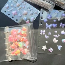 1套A6 A7 M5透明活页夹内页，透明贴纸背衬，透明贴纸书，贴纸册，文化邮票页，邮票册补充页，3D贴纸书贴纸板，贴纸书，用于制作贴纸书，书籍封面，办公用品 - 無色 - 查看 10