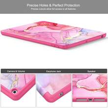 Case For IPad 9th Generation 2021/8th Gen 2020/7th Gen 2019 With Pencil Holder - Premium Shockproof Case With Soft TPU Back Cover & Auto Sleep/Wake For IPad 10.2 Inch, Hot Pink Marble,P-HotPinkMarble - P-熱粉紅大理石 - 查看 4