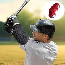 THJOPOKEEL Guardia del Codo Compacto para béisbol y softbol,Equipo de protección del antebrazo para la práctica - Rojo - Ver 4