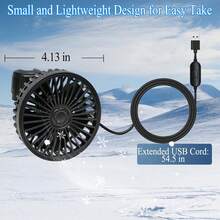 Ventilador de asiento trasero para bebé orientado hacia atrás, ventiladores ajustables para asiento trasero de coche para niños (sin batería) - Cabeza Singe Small - Ver 5