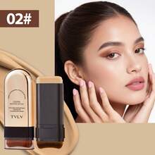 New Gold-Plated Foundation Stick - Waterproof, Sweat-Proof, Matte Effect, Foldable Double-Head Design, Equipped With Paste-Shaped Brush Head, Suitable For Daily Commuting, Dating, Stage Performance, Photography And Travel - Cream Color Is Also An Excellent Choice For Easter Gifts - 9830 - Xem 4