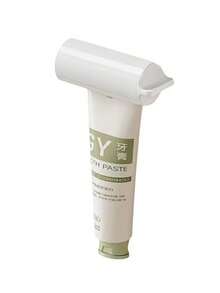 1 pieza Exprimidor de pasta de dientes tipo slouchy, soporte de pasta de dientes montado en la pared, herramienta dispensadora de pasta de dientes para el baño - Blanco - Ver 5