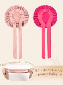 4pcs Kids Silk Satin Sleep Cap, Suitable For Children With Curly Hair, Unisex Baby - 4PC - View 3