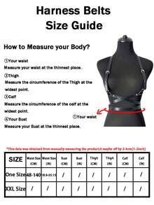 性感内衣束缚套装，两件套PU皮革胸部和臀部束缚带，哥特式角色扮演，适合约会之夜和化装舞会 - 彩色 - 查看 6