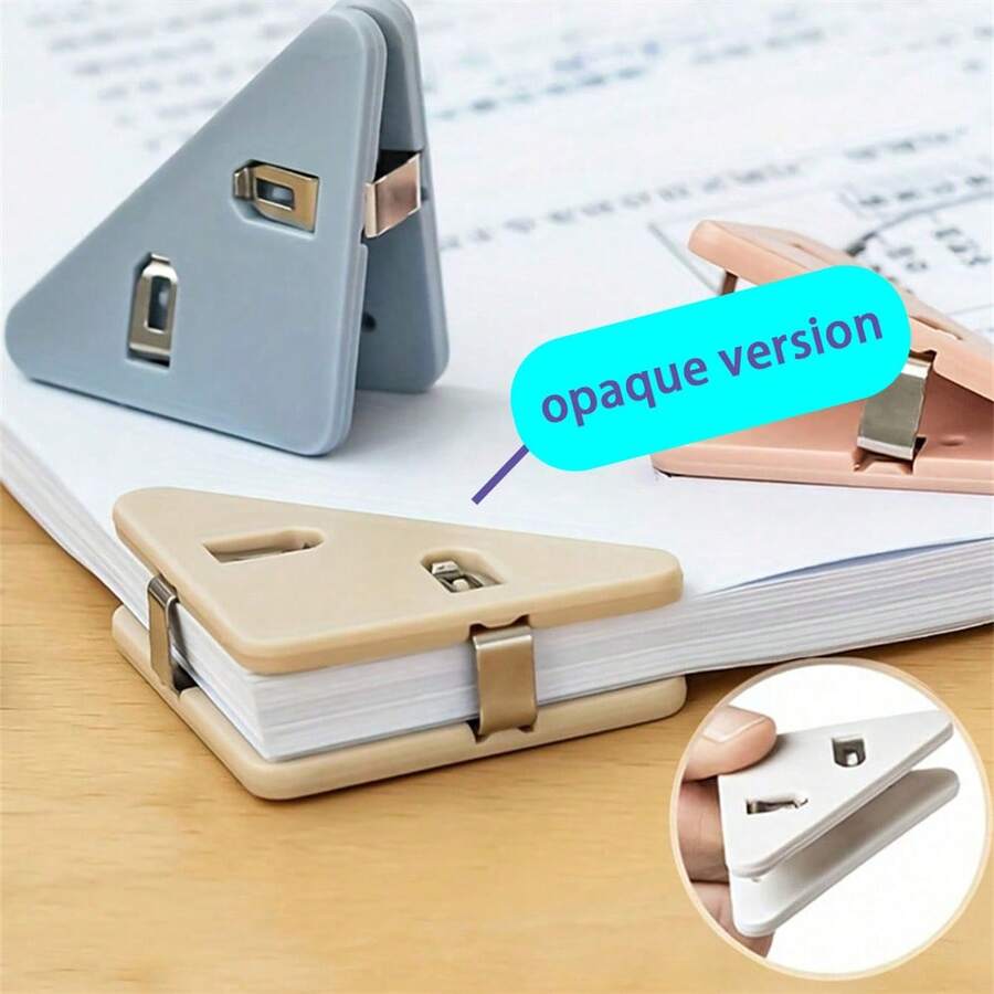 7个彩色三角形纸夹，塑料材质，多用途防滑，适用于办公、学习、文件收纳等场合 - 彩色 - 查看 1