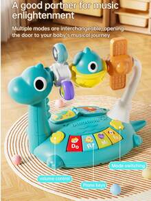 Piano Elektrik Hewan untuk Bayi, Mainan Edukasi Pendidikan Dini, Mainan Keyboard Berputar 2-in-1, Mainan Piano Musik Bercahaya Bertema Dinosaurus dan Luar Angkasa, Cocok untuk Bayi Perempuan dan Laki-laki - MultiWarna - View 9