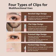 Pink 5pcss Set, Stainless Steel Eyebrow Tweezers Purple Set, Makeup Tools For Eyelash Extension, Eyebrow Shaping, Beard Hair Removal, And False Eyelash Auxiliary Tools