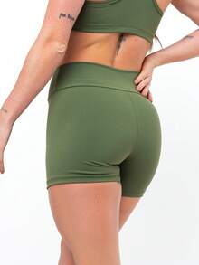 Kit Of 3 Women's High-Waisted Fitness Shorts, Zero Transparency, Blackout, Gym Shorts, Basic Women's Crossfit, Yoga - 黑色+灰色+綠色 - 查看 11