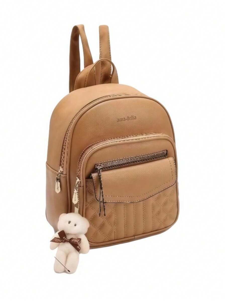 Mochila Fashion para Mujer Dama de Cuero Sintetico - Albaricoque - View 1