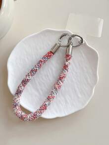 New Autumn/Winter Coral Plush Mixed Color Phone Lanyard Wrist Strap, Short Cord With Clip For CCD Camera, Student Key Chain