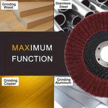 4pcs Nylon Fiber Flap Polishing Wheels, 4" Grinding Discs For Deburring And Rust Removal On Complex Surfaces And Welded Areas, Polishing Wheel Set, Deburring, Rust Removal